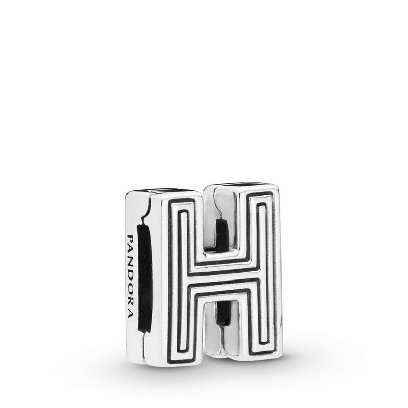 Pandora Australia Reflexions™ Letter H Clip Charm - Sterling Silver | EQXNSB901